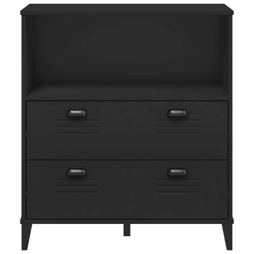 Regal za knjige VIKEN crni 80 x 40 x 90 cm konstruirano drvo