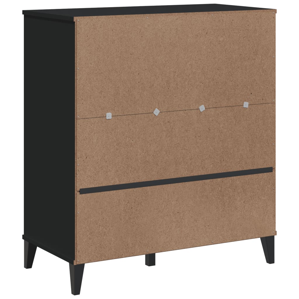 Regal za knjige VIKEN crni 80 x 40 x 90 cm konstruirano drvo