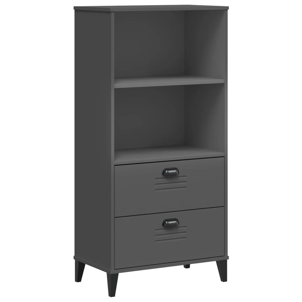 Regal za knjige VIKEN antracit sivi 60 x 35 x 123 cm drveni