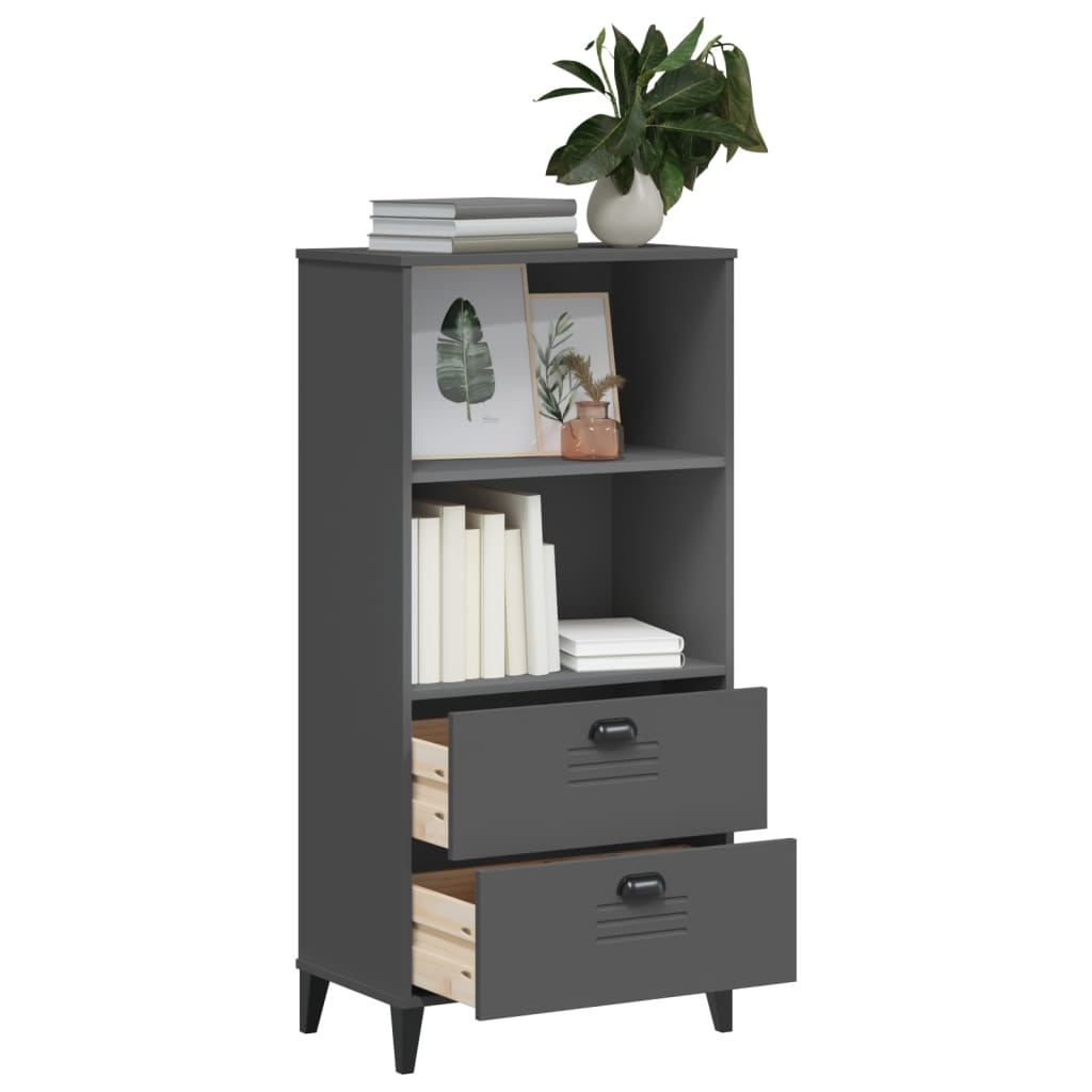 Regal za knjige VIKEN antracit sivi 60 x 35 x 123 cm drveni
