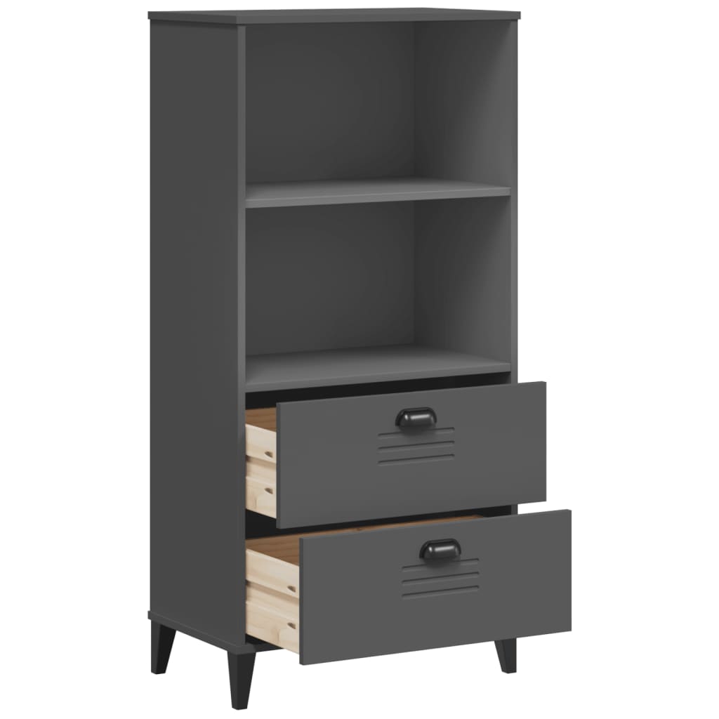 Regal za knjige VIKEN antracit sivi 60 x 35 x 123 cm drveni