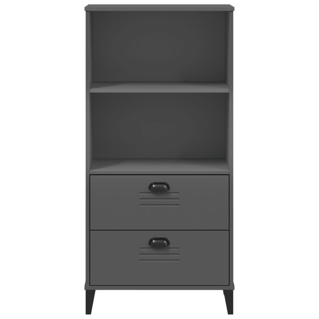Regal za knjige VIKEN antracit sivi 60 x 35 x 123 cm drveni