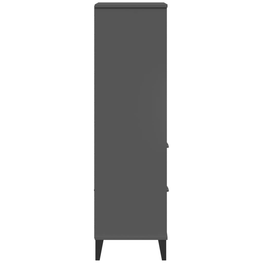 Regal za knjige VIKEN antracit sivi 60 x 35 x 123 cm drveni