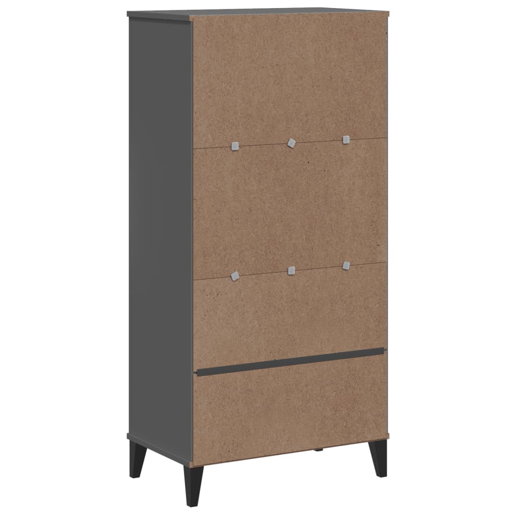 Regal za knjige VIKEN antracit sivi 60 x 35 x 123 cm drveni