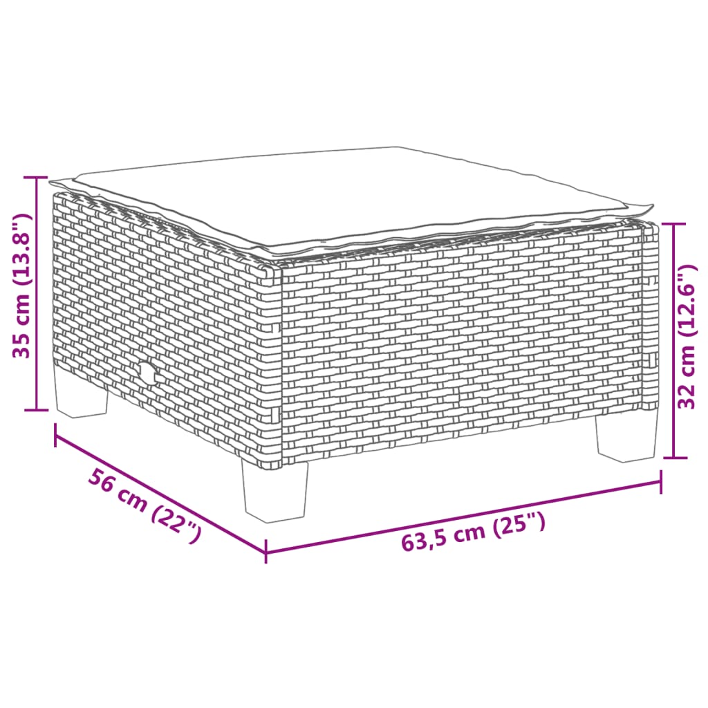 Vrtni stolac s jastukom bež 63,5x56x32 cm poliratan