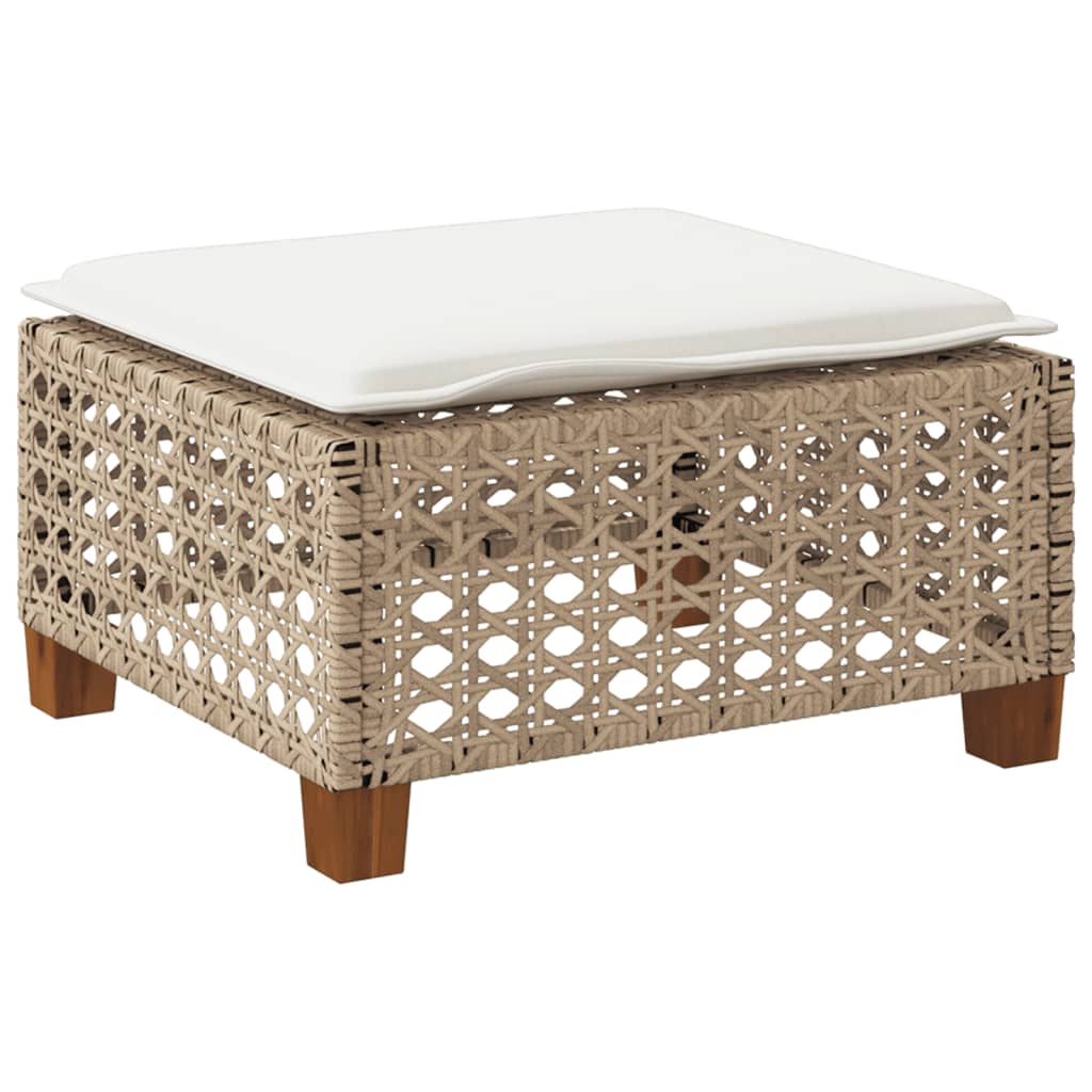 Vrtni stolac s jastukom bež 63,5x56x32 cm poliratan
