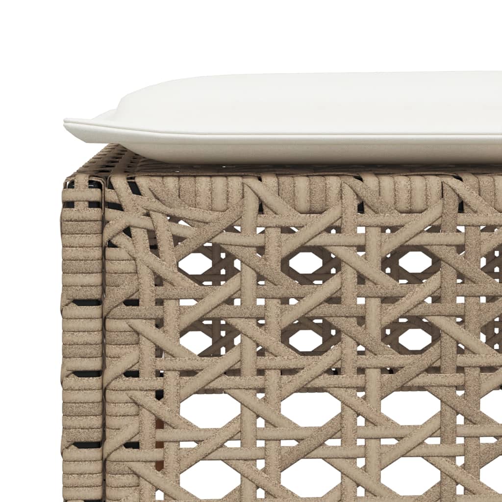 Vrtni stolac s jastukom bež 63,5x56x32 cm poliratan