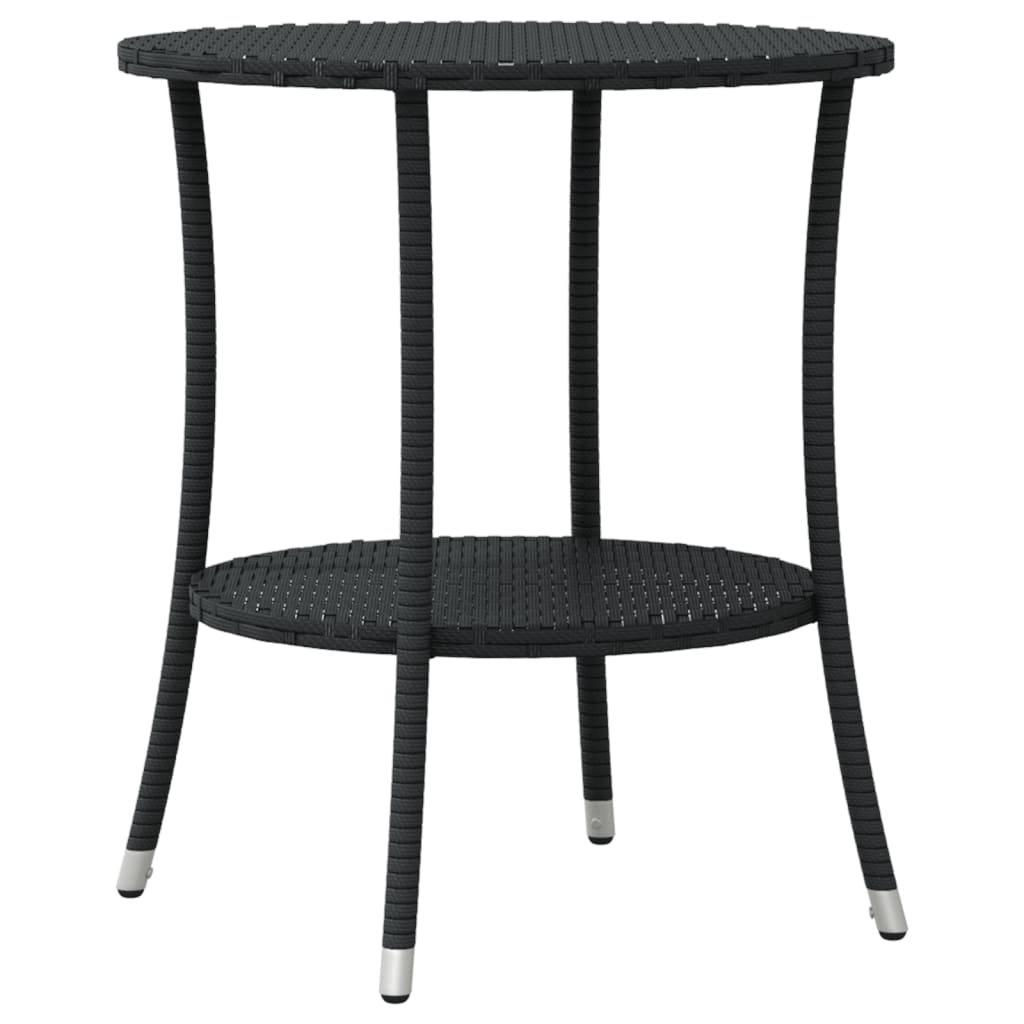 3-dijelni bistro set s jastucima crni od poliratana