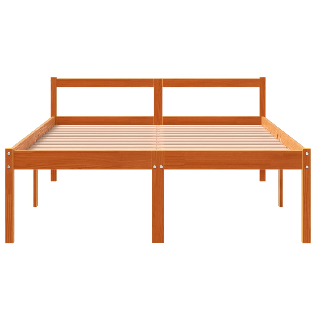 Krevet za starije osobe voštano smeđi 135 x 190 cm od borovine