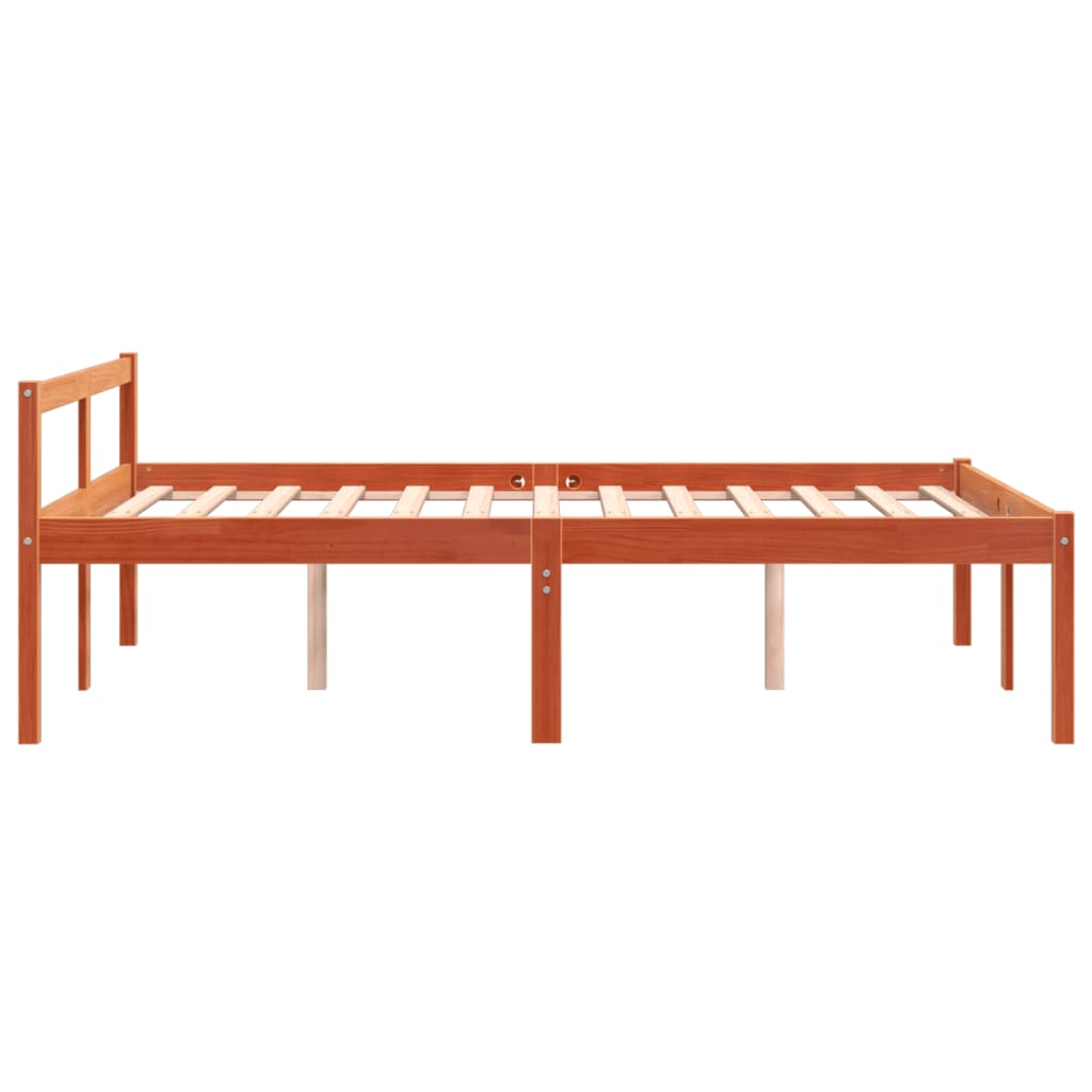 Krevet za starije osobe voštano smeđi 135 x 190 cm od borovine