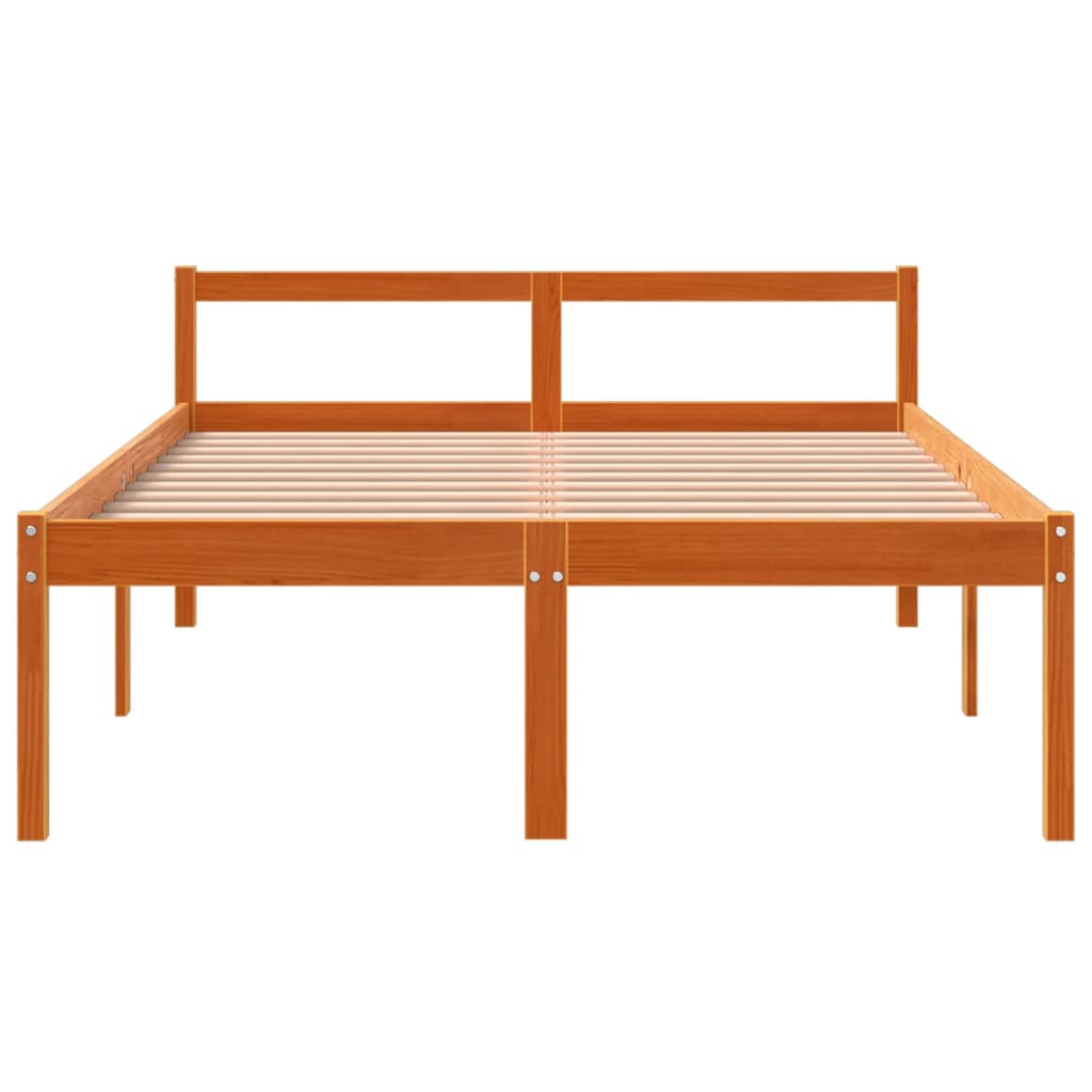 Krevet za starije osobe voštano smeđi 140 x 190 cm od borovine