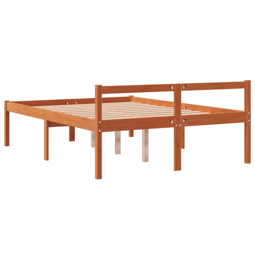 Krevet za starije osobe voštano smeđi 140 x 190 cm od borovine