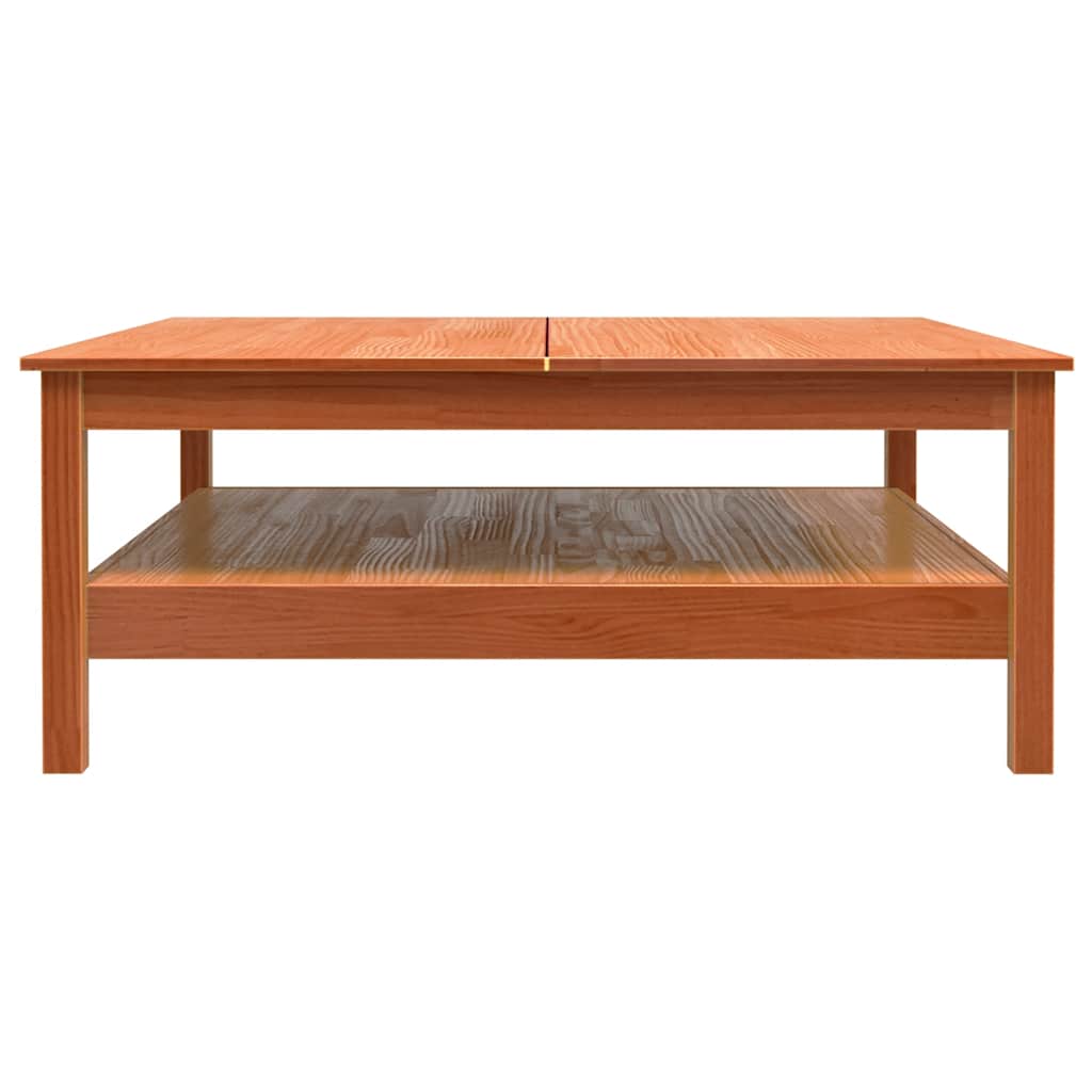 Stolić za kavu voštano smeđi 100x100x40 cm od masivne borovine