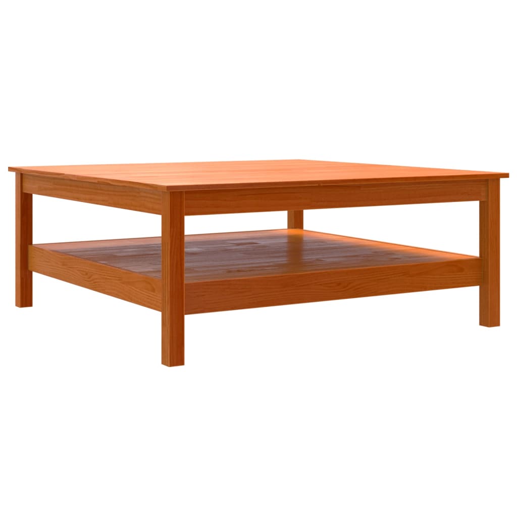 Stolić za kavu voštano smeđi 100x100x40 cm od masivne borovine