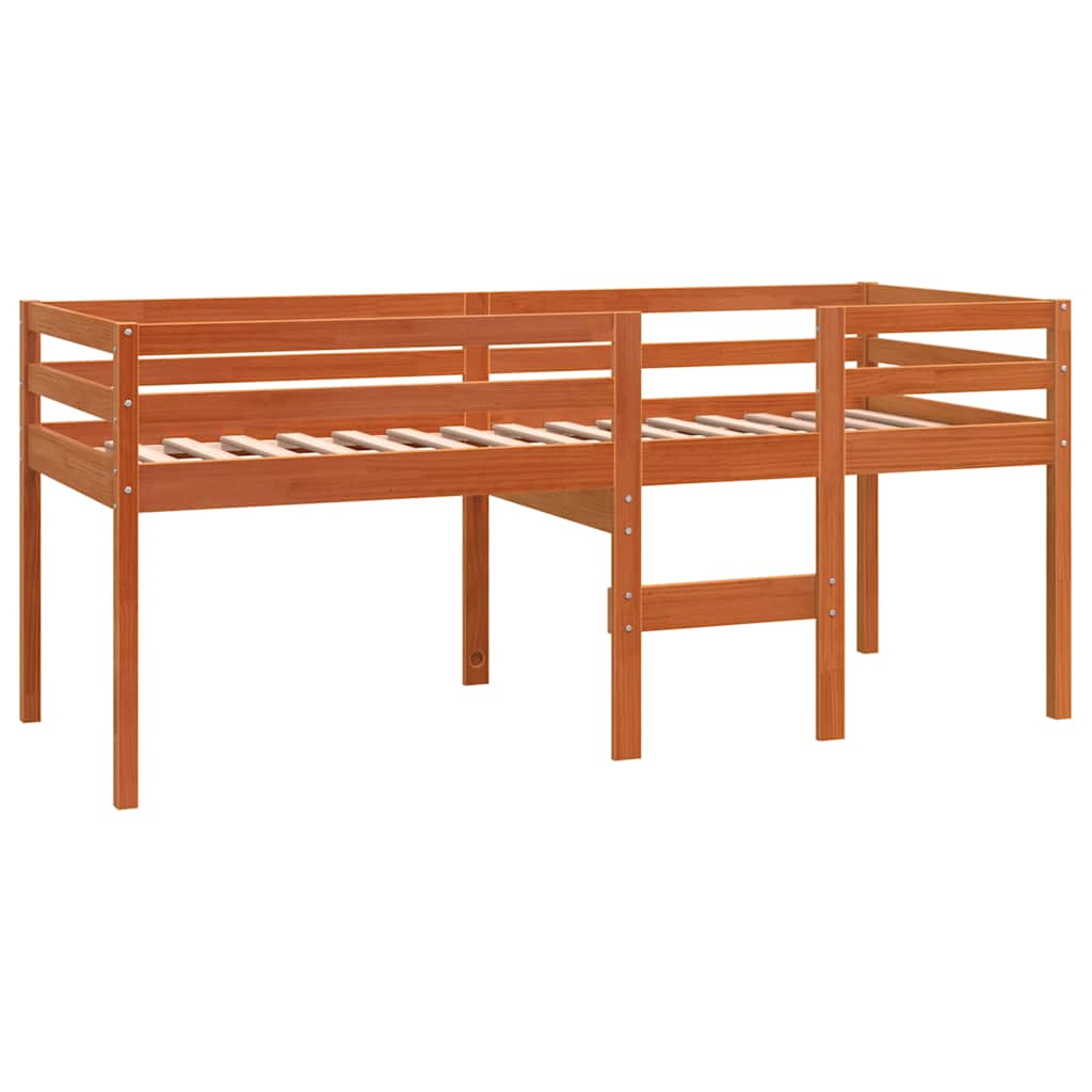 Visoki krevet voštano smeđi 75x190 cm od masivne borovine