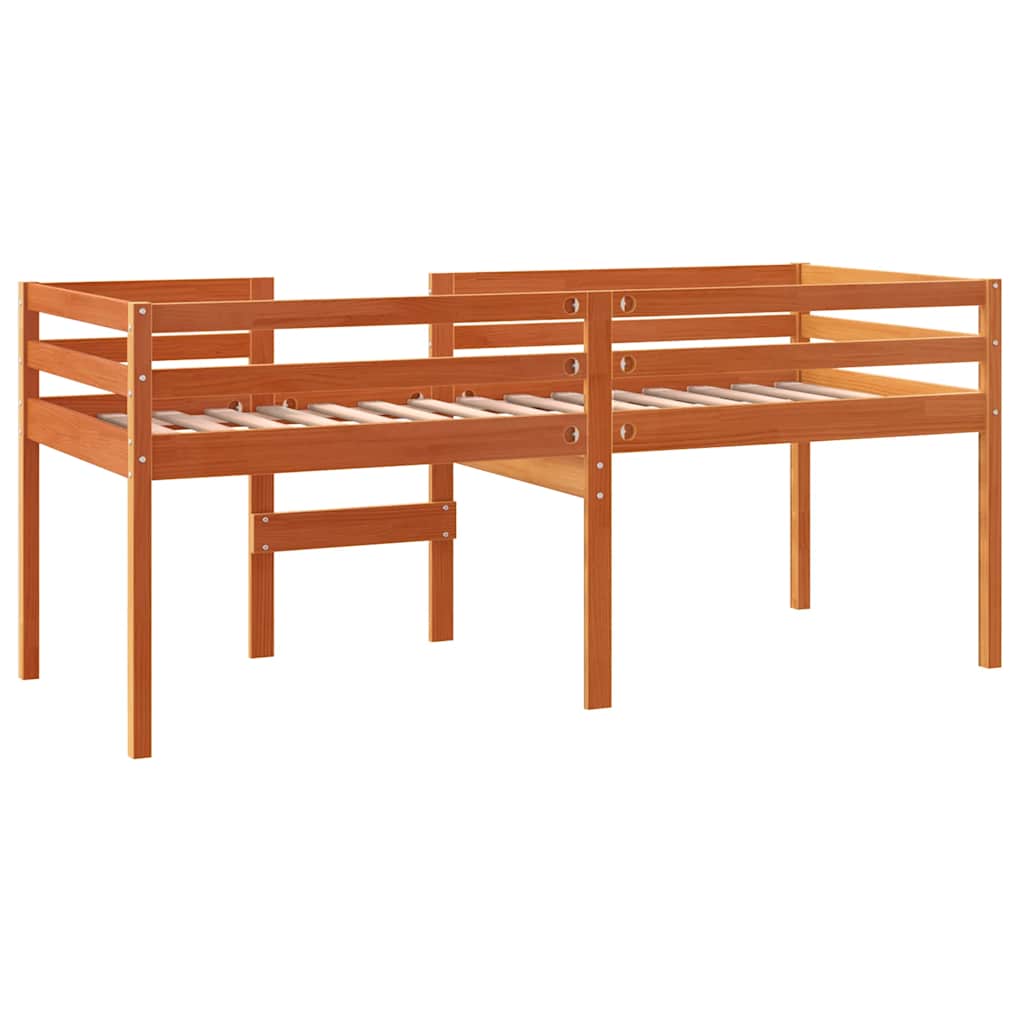 Visoki krevet voštano smeđi 75x190 cm od masivne borovine