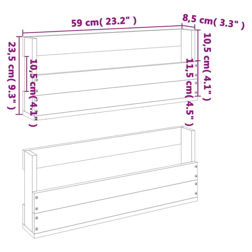 Zidni stalci za cipele 2 kom voštano smeđi 59x9x23 cm borovina