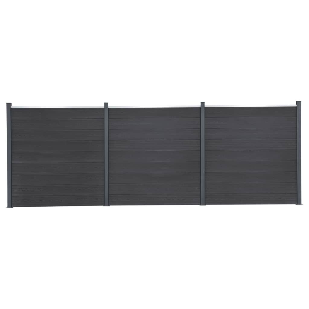 Set panela za ogradu sivi 526 x 186 cm WPC