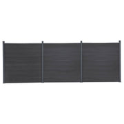 Set panela za ogradu sivi 526 x 186 cm WPC