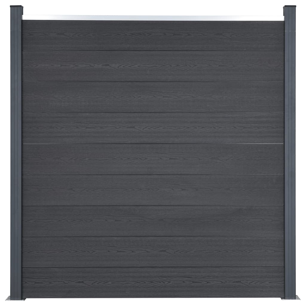 Set panela za ogradu sivi 526 x 186 cm WPC