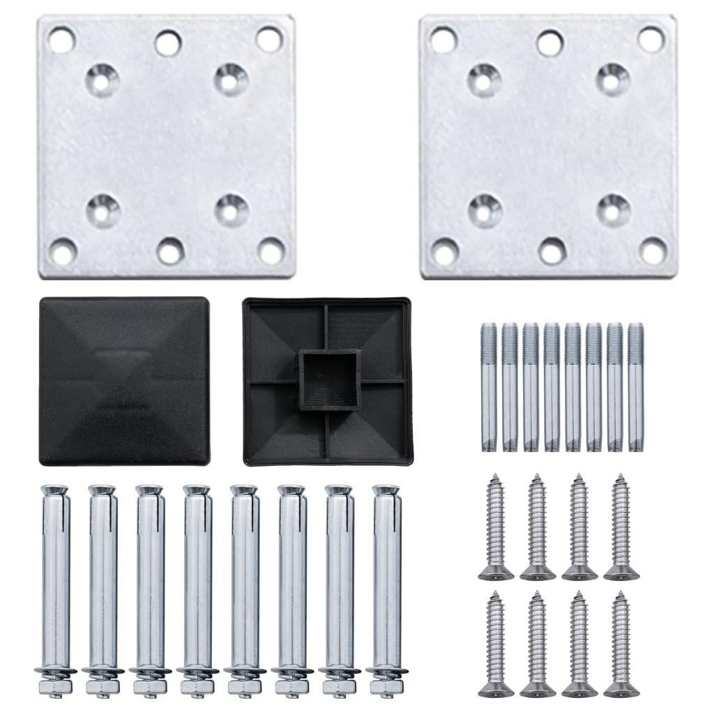 Set panela za ogradu sivi 526 x 186 cm WPC