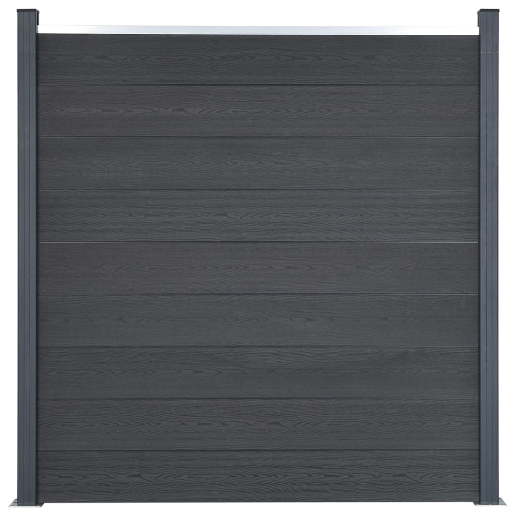 Set panela za ogradu sivi 353x186 cm WPC