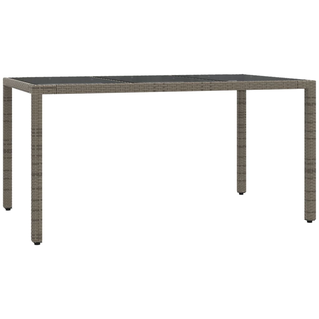 7-dijelni vrtni blagovaonski set sivi od poliratana Siva 150 cm table length