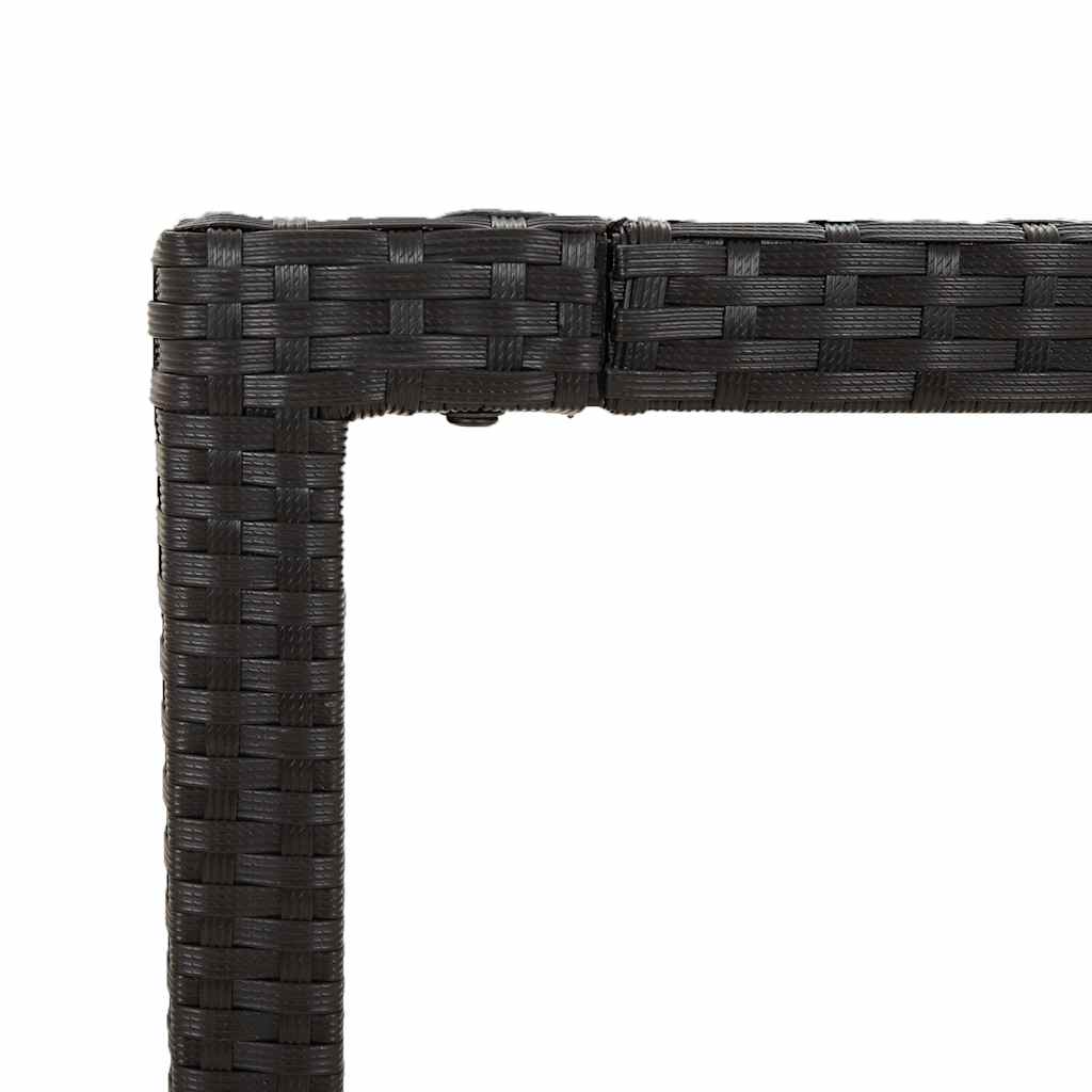 5-dijelni vrtni blagovaonski set s jastucima od poliratana crni Crna Dužina stola 90 cm