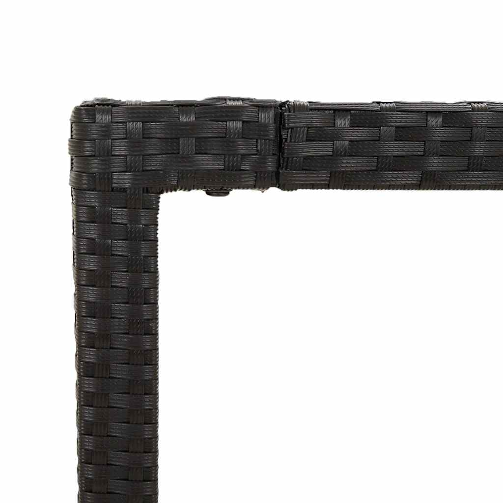 7-dijelni vrtni blagovaonski set s jastucima crni od poliratana Crna Dužina stola 190 cm