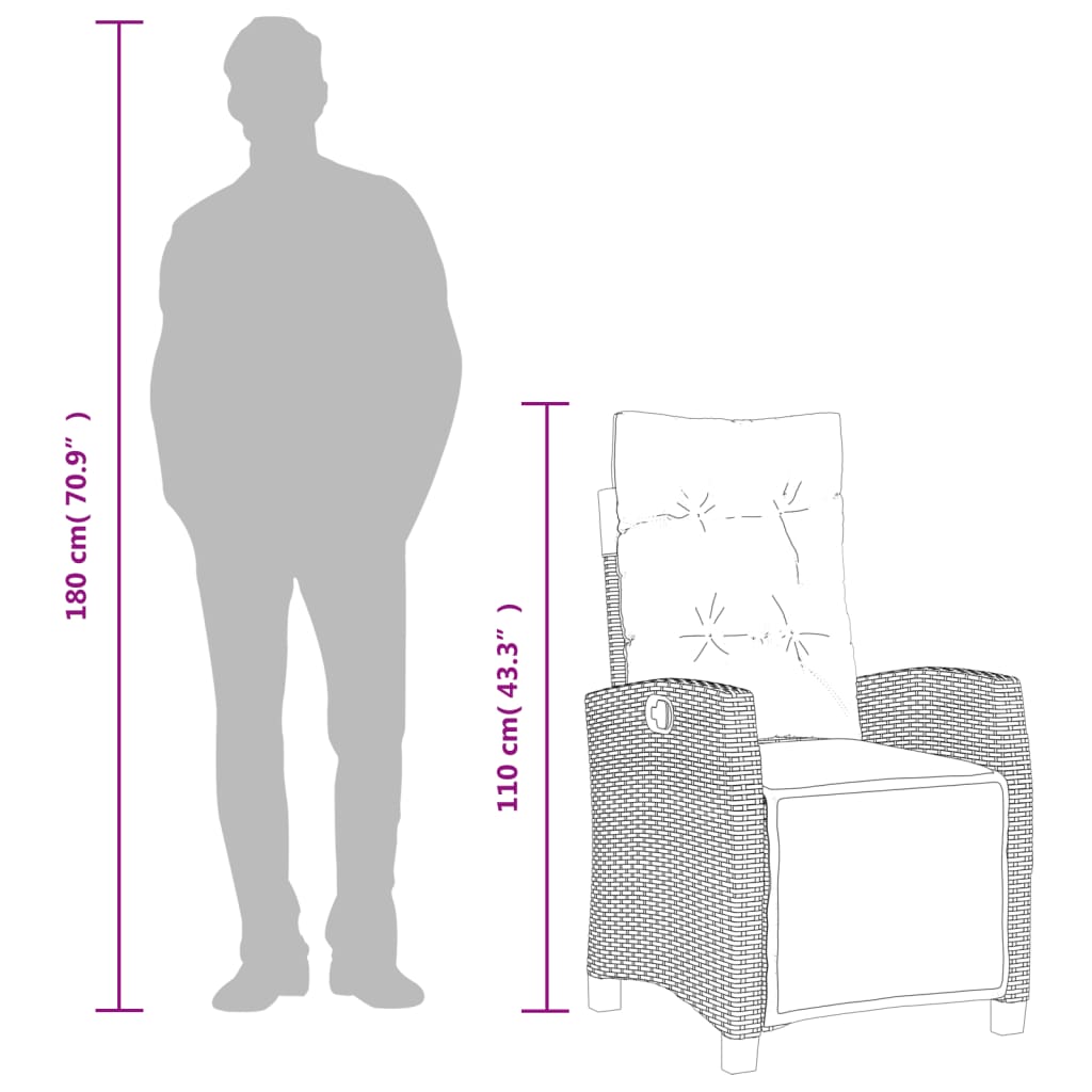 5-dijelni vrtni blagovaonski set od poliratana s jastucima sivi