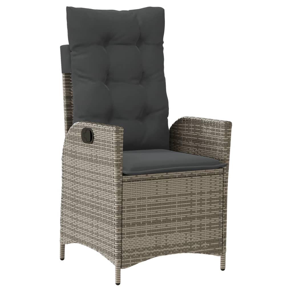 7-dijelni vrtni blagovaonski set sivi od poliratana Siva 190 cm table length