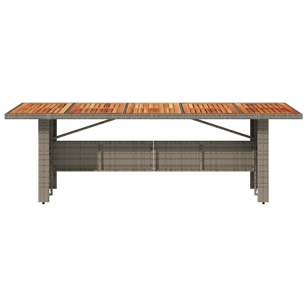 Vrtni stol s pločom od drva bagrema sivi 240x90x75cm poliratana