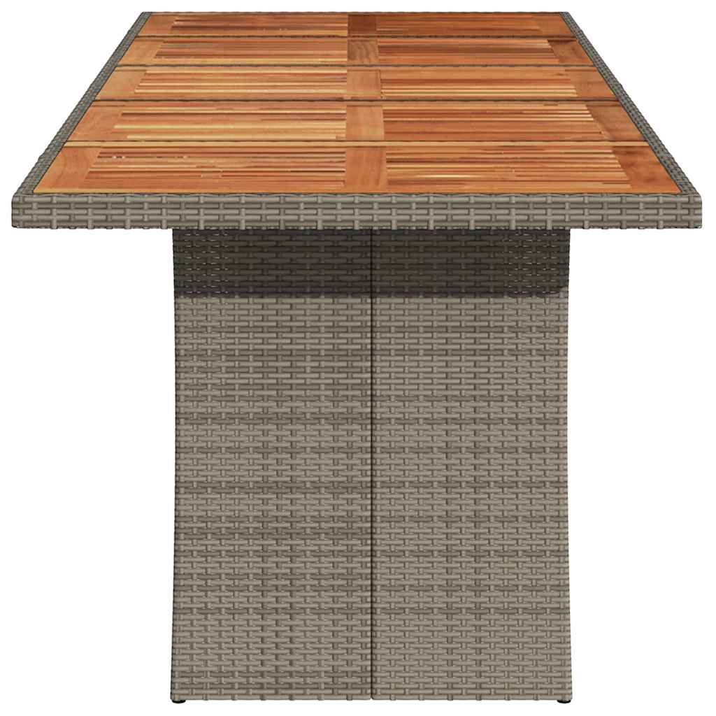 Vrtni stol s pločom od drva bagrema sivi 240x90x75cm poliratana