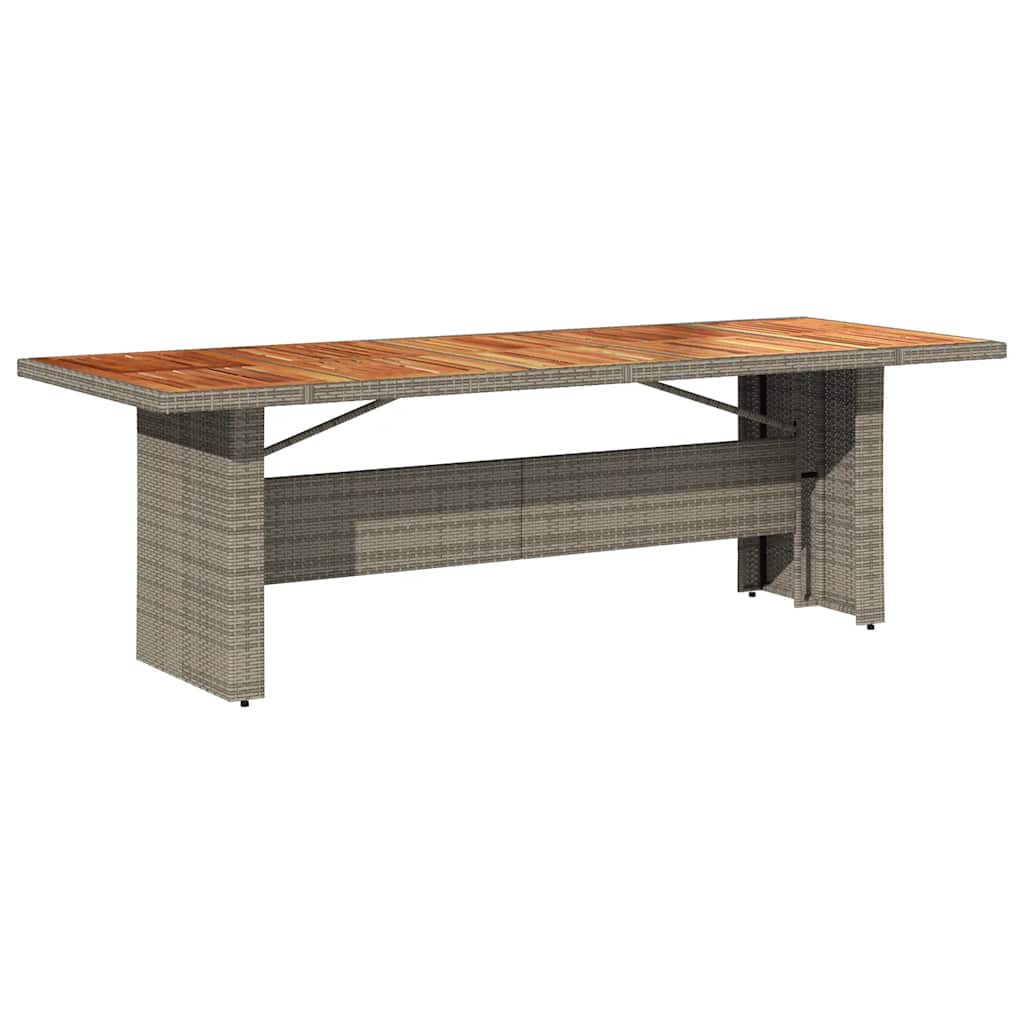 Vrtni stol s pločom od drva bagrema sivi 240x90x75cm poliratana