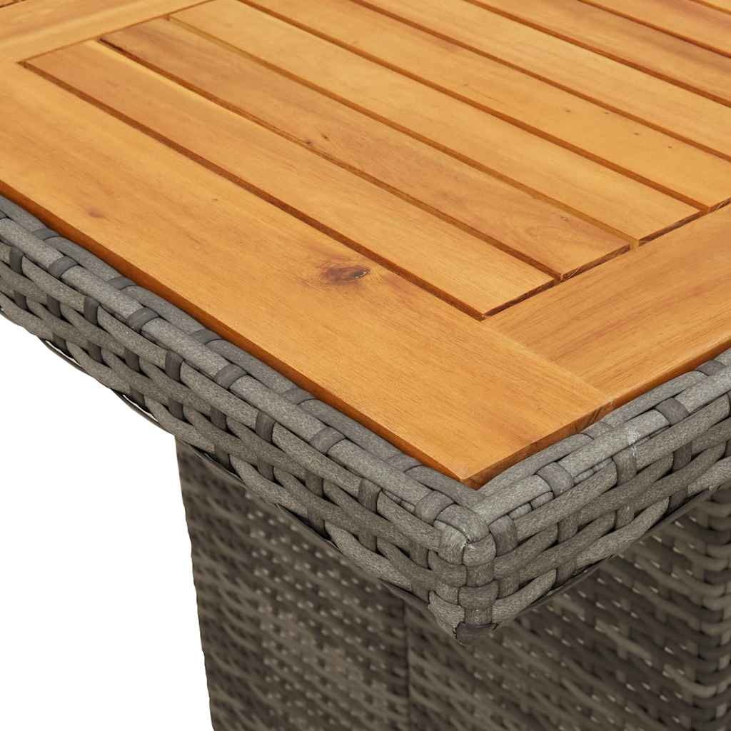 Vrtni stol s pločom od drva bagrema sivi 240x90x75cm poliratana