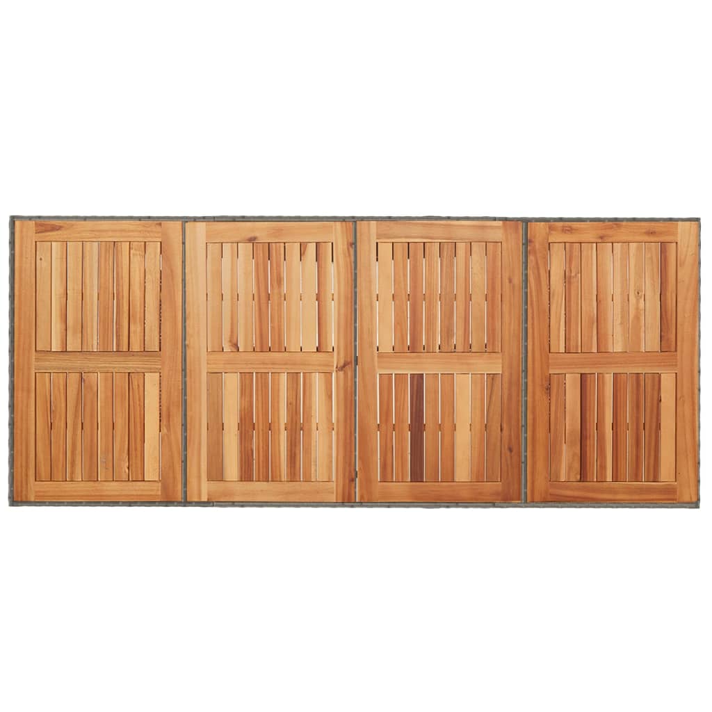 Vrtni stol s pločom od drva bagrema sivi 190x80x75 cm poliratan