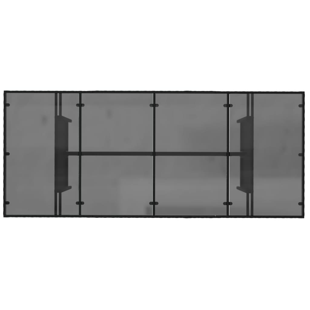 Vrtni stol sa staklenom pločom crni 190x80x75 cm od poliratana