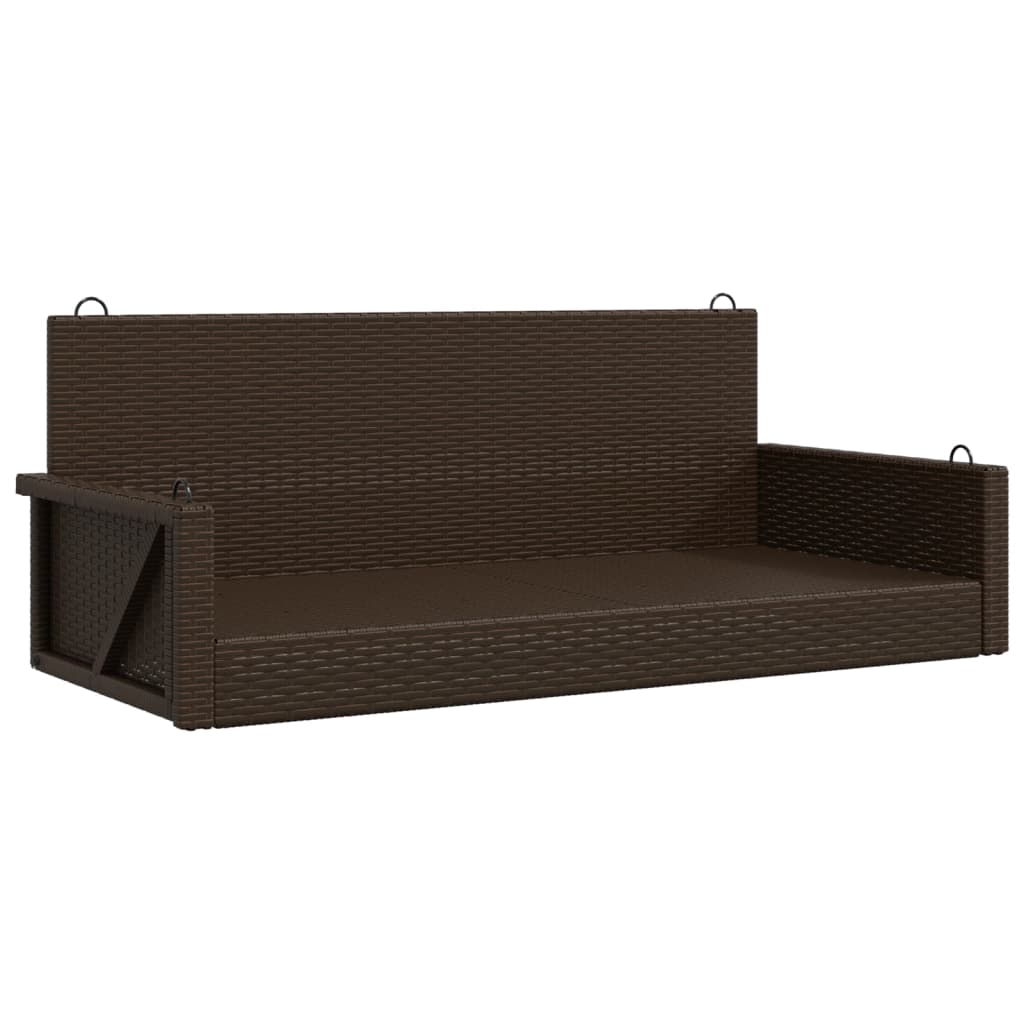 Klupa za ljuljanje smeđa 119 x 56 x 48 cm od poliratana