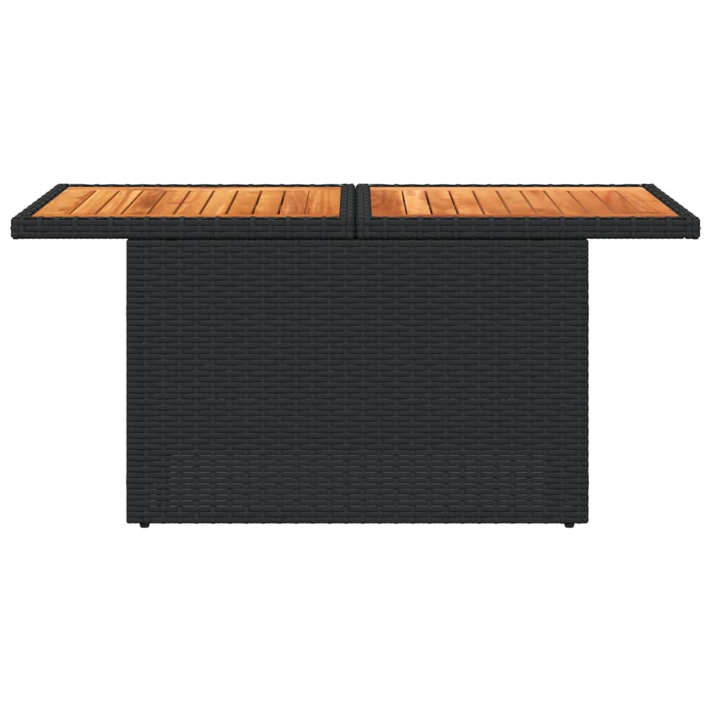 Vrtni stol crni 100x55x73 cm od poliratana i bagremovog drva