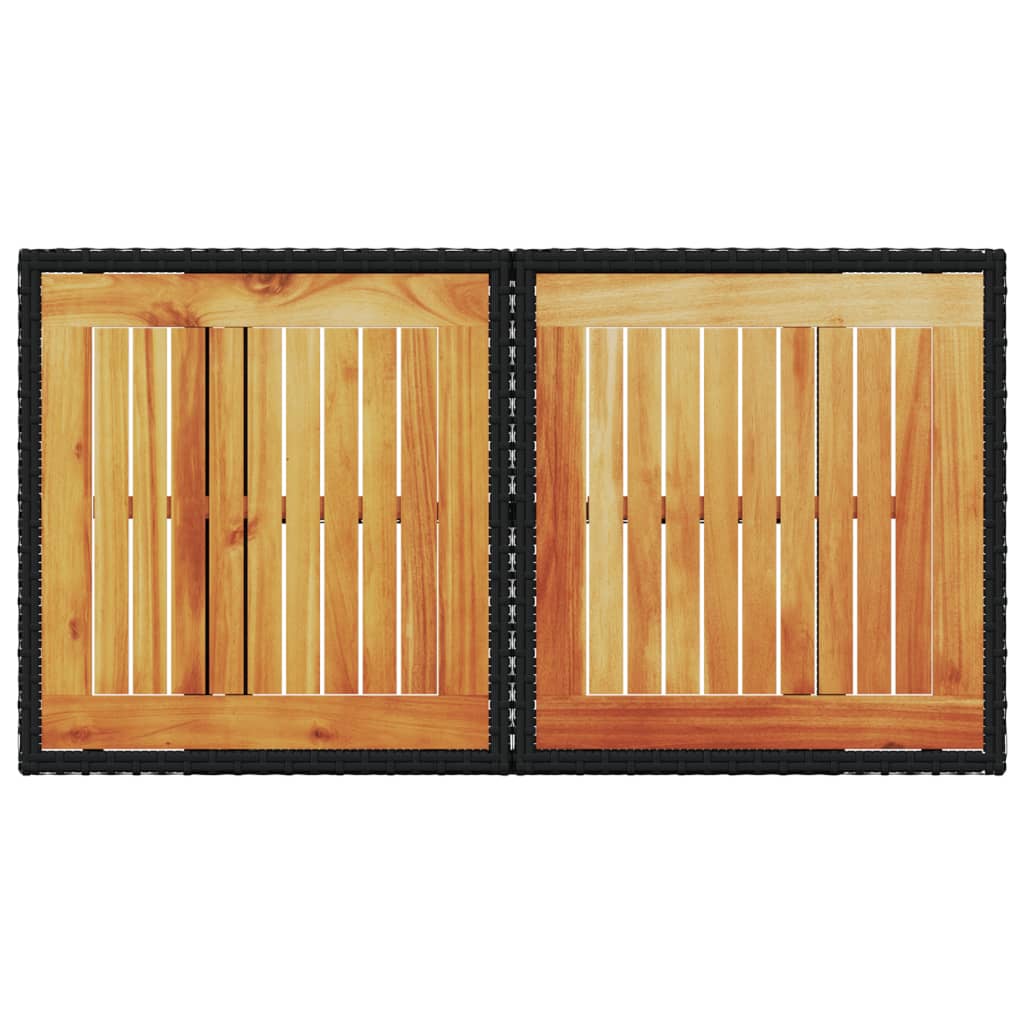 Vrtni stol crni 100x55x73 cm od poliratana i bagremovog drva