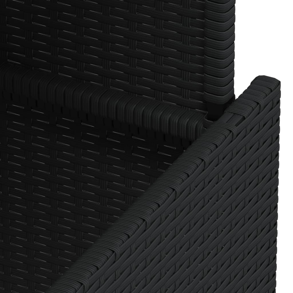Vrtni stol crni 100x55x73 cm od poliratana i bagremovog drva