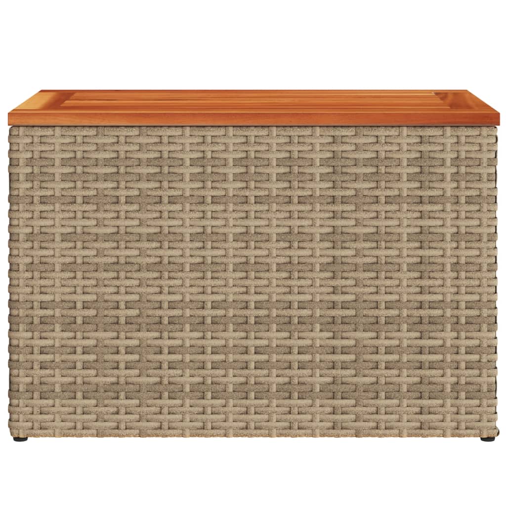 Vrtni bočni stolići 2 kom bež 55 x 34 x 37 cm poliratan i drvo