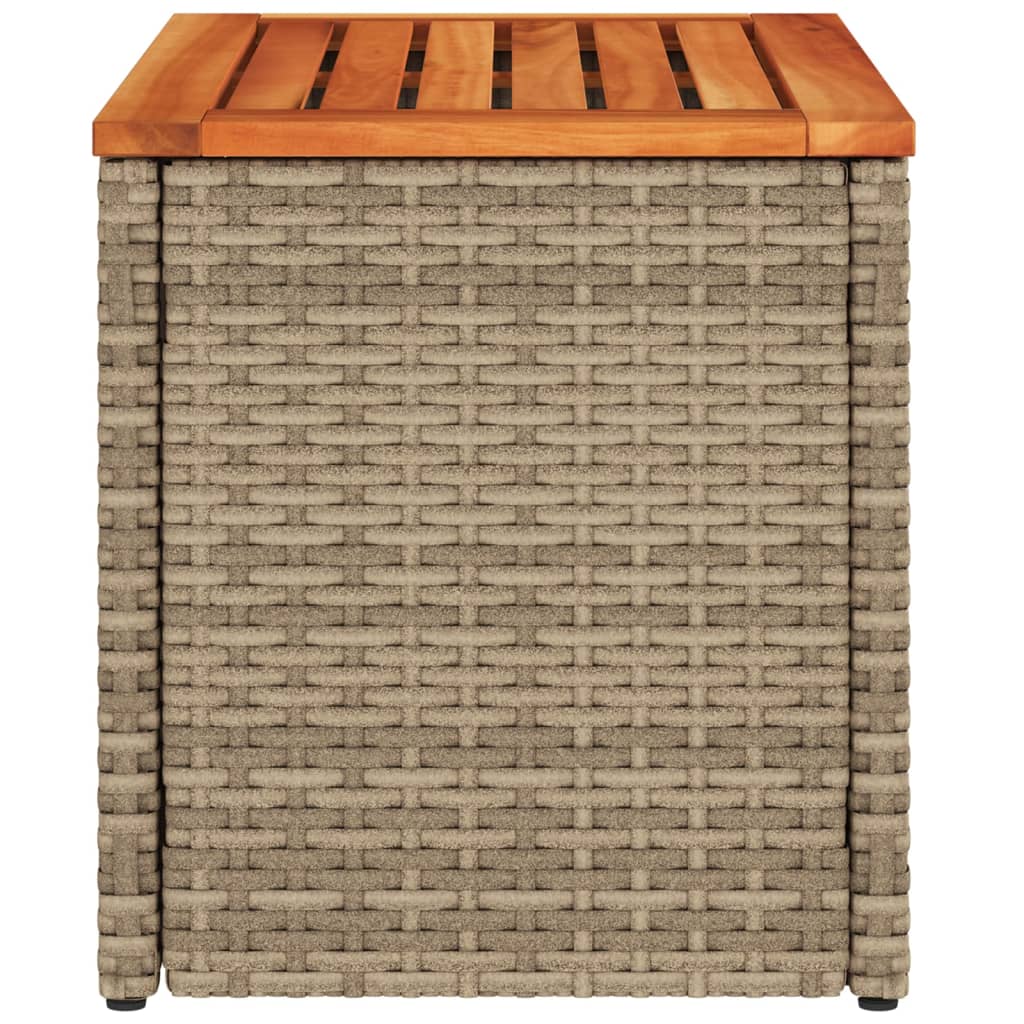 Vrtni bočni stolići 2 kom bež 55 x 34 x 37 cm poliratan i drvo