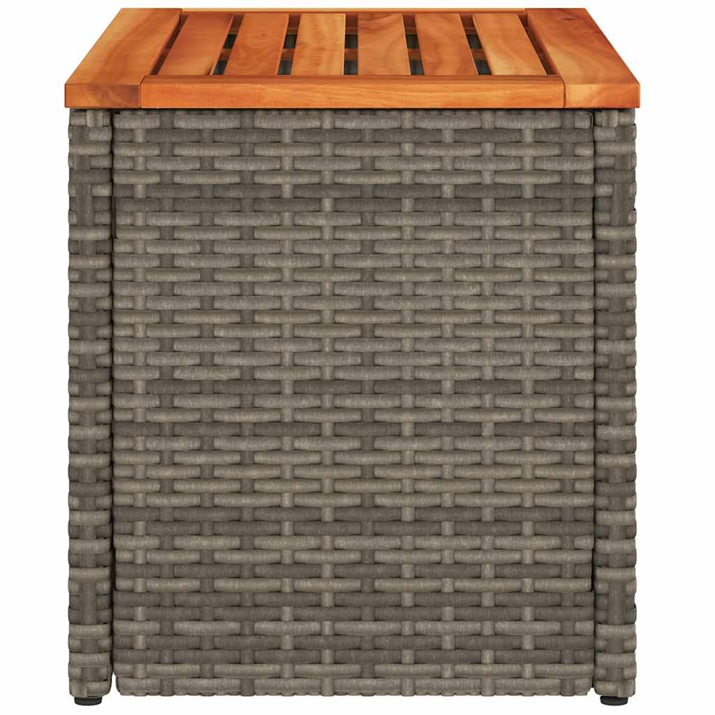 Vrtni bočni stolići 2 kom sivi 55 x 34 x 37 cm poliratan i drvo