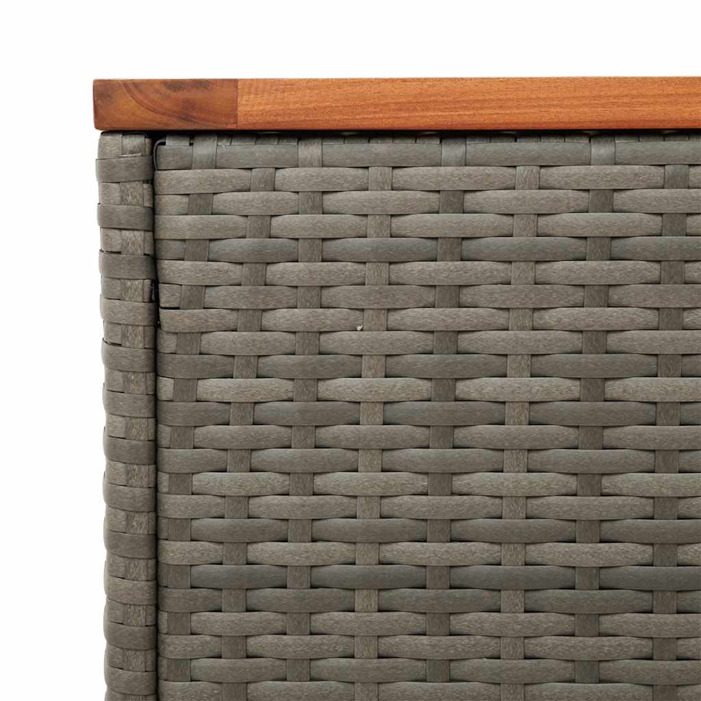 Vrtni bočni stolići 2 kom sivi 55 x 34 x 37 cm poliratan i drvo