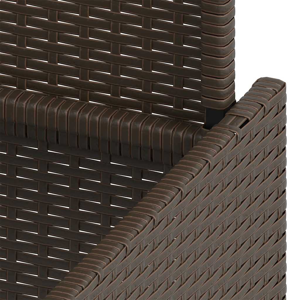 Vrtni stol sa staklenom pločom smeđi 100x55x73 cm od poliratana
