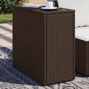 Vrtni pomoćni stolić sa staklenom pločom smeđi 58x27,5x55 cm