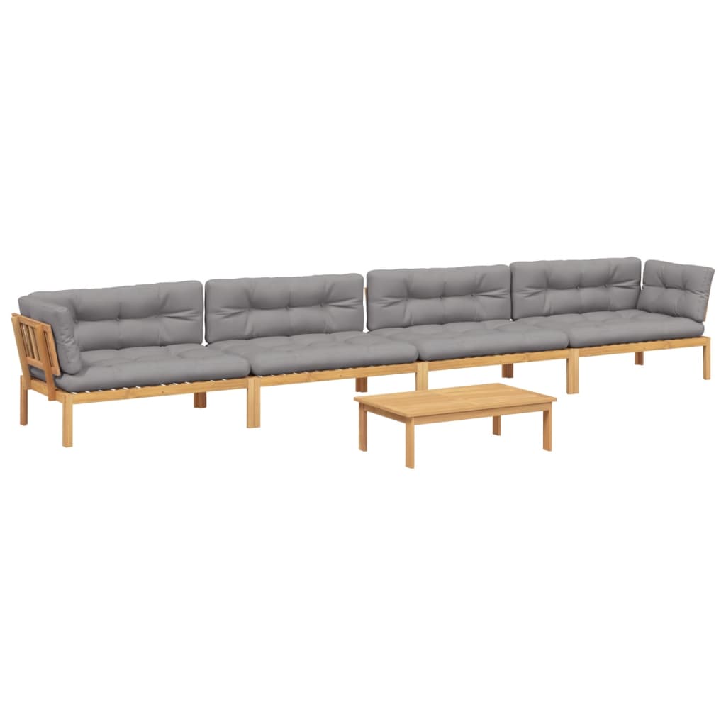 5-dijelna set vrtnih sofa od paleta s jastucima od drva bagrema