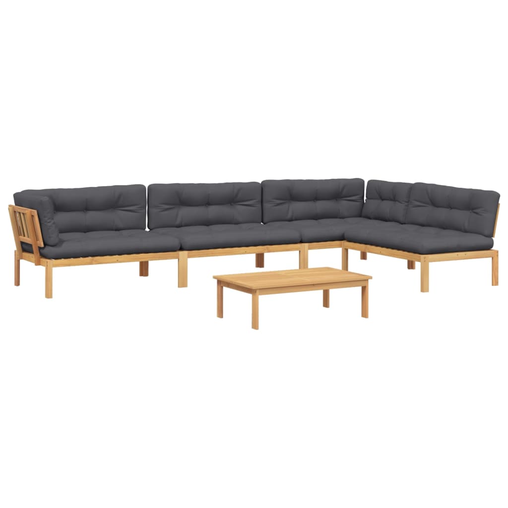 5-dijelna set vrtnih sofa od paleta s jastucima od drva bagrema