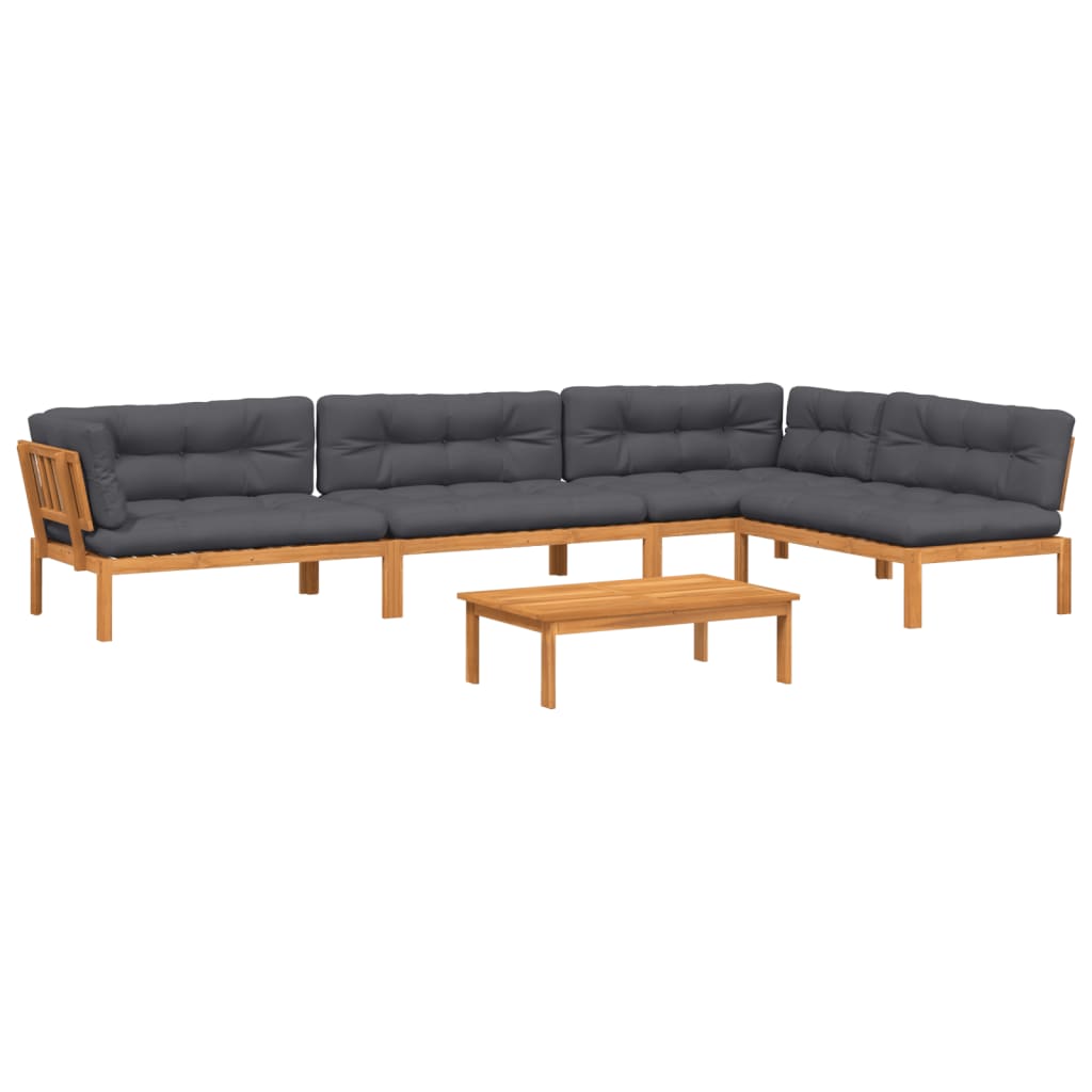 5-dijelna set vrtnih sofa od paleta s jastucima od drva bagrema